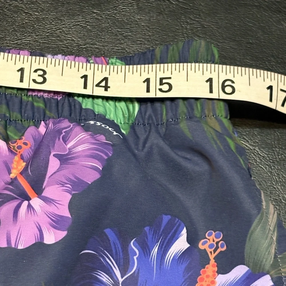 Boss Navy Floral Swim Trunks with Purple & Pink Accents size XL NWT